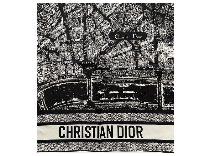 Foulard Christian Dior Paris nero - vista 3