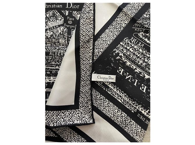 Foulard Christian Dior Paris nero - vista 5