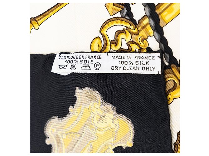 Hermès Les Clefs Seidentuch Weiß 90 Scarves - Ansicht 3