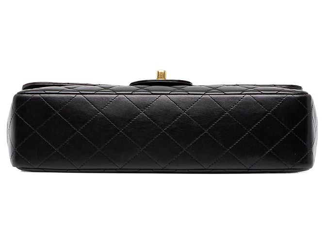 Borsa Chanel Medium Classic Kelly Flap in pelle d'agnello nera - vista 3