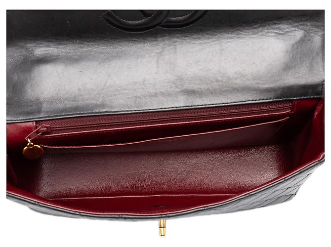 Borsa Chanel Medium Classic Kelly Flap in pelle d'agnello nera - vista 4
