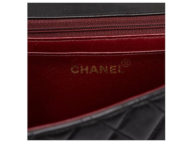 Borsa Chanel Medium Classic Kelly Flap in pelle d'agnello nera - vista 5