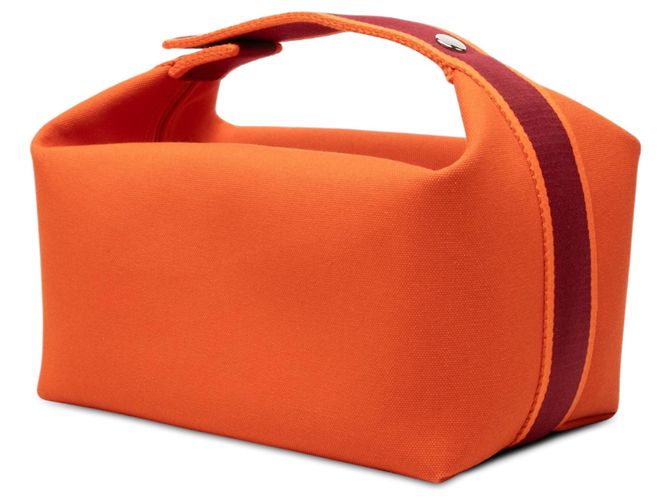 Borsa Vanity Case Hermès Large Toile Bride A Brac Arancione - vista 2