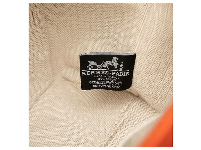 Borsa Vanity Case Hermès Large Toile Bride A Brac Arancione - vista 5