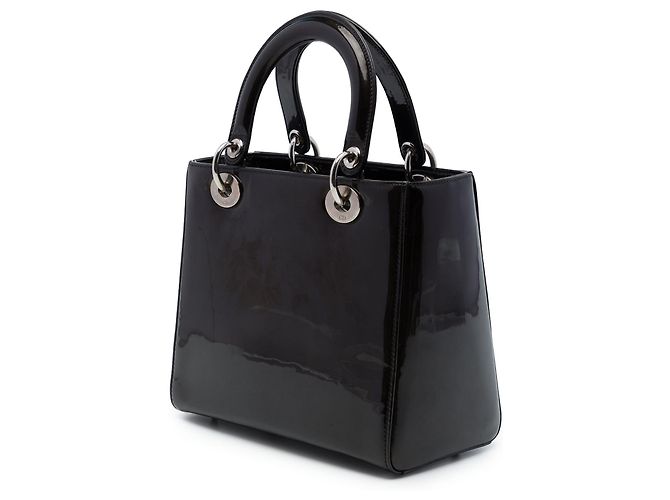 Borsa Lady Dior Medium in vernice viola - vista 2