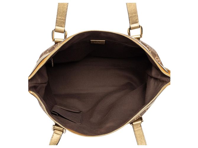 Borsa Tote Gucci GG Nylon Abbey D Ring Marrone - vista 4