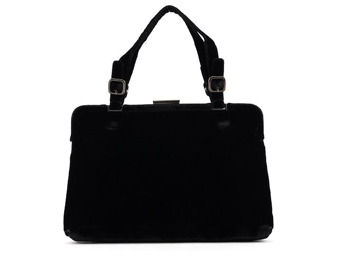 Prada Velluto Frame Bag aus schwarzem Samt - Ansicht 3