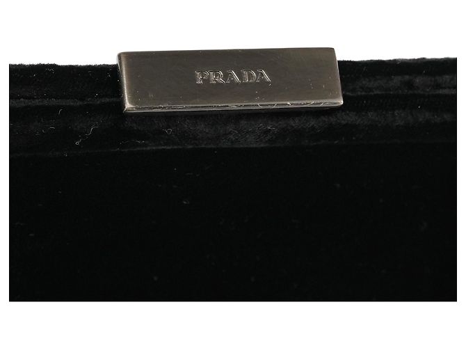 Prada Velluto Frame Bag aus schwarzem Samt - Ansicht 6