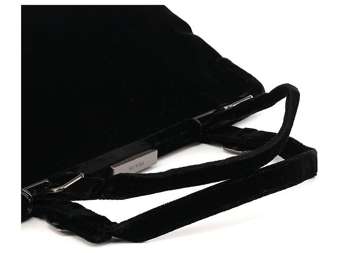 Prada Velluto Frame Bag aus schwarzem Samt - Ansicht 9