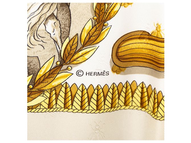 Hermès Napoleon Seidentuch Weiß 90 - Ansicht 6