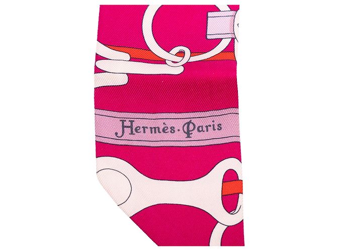 Twilly in seta Hermès Panoplie Equestre Rosa - vista 2
