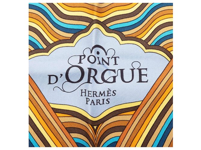 Hermès Point d Orgue Seidentuch Blau 90 - Ansicht 3