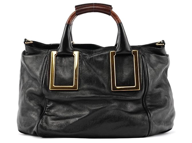 Chloé Borsa 2-Way in pelle nera con manico in metallo - vista 3