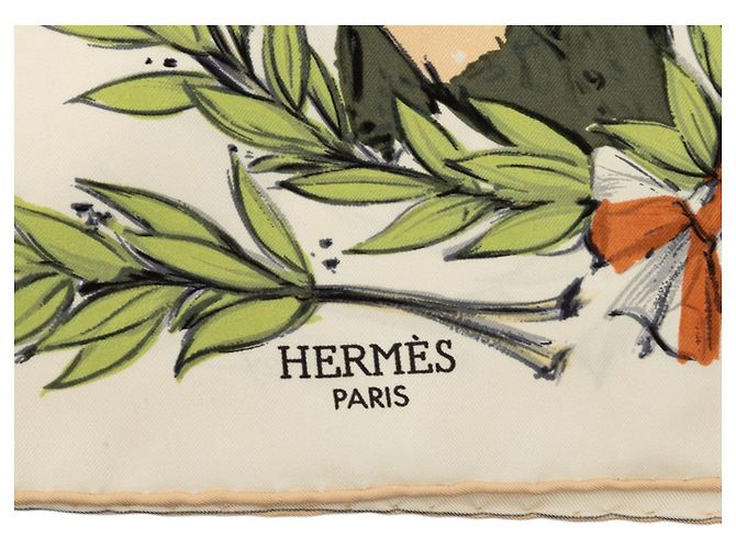 Foulard di seta Hermès Champ de Courses a Chantilly Marrone 90 - vista 3