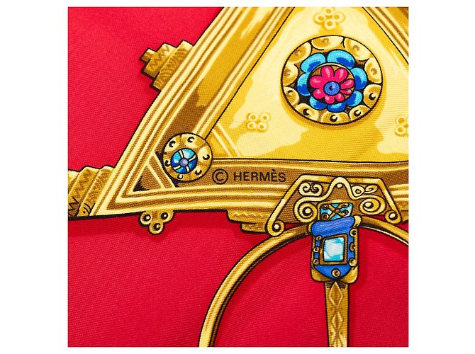 Hermès Parures des Sables Seidentuch rot 90 - Ansicht 3