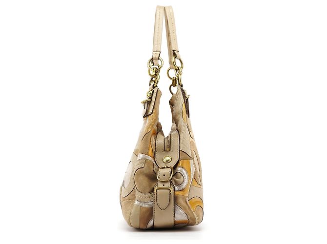 Coach 15770 Borsa a tracolla patchwork Madison Maggie Beige Gold - vista 2