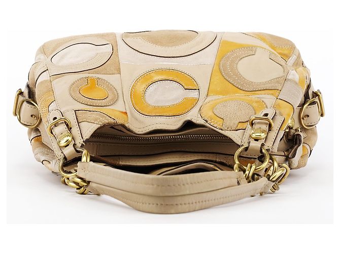 Coach 15770 Borsa a tracolla patchwork Madison Maggie Beige Gold - vista 4