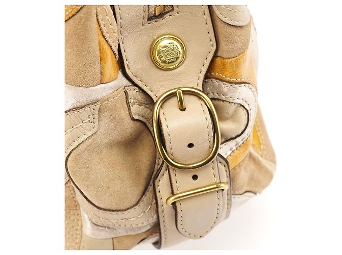 Coach 15770 Borsa a tracolla patchwork Madison Maggie Beige Gold - vista 6