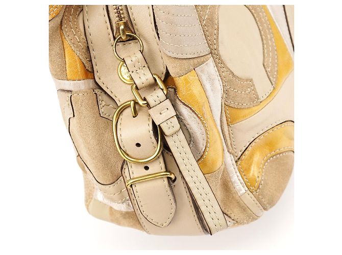 Coach 15770 Borsa a tracolla patchwork Madison Maggie Beige Gold - vista 7