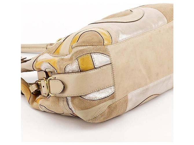 Coach 15770 Borsa a tracolla patchwork Madison Maggie Beige Gold - vista 8
