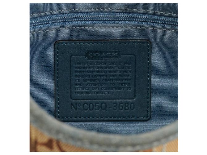 Coach Bolsa de ombro patchwork em python Beige Blue 3680 - vista 11
