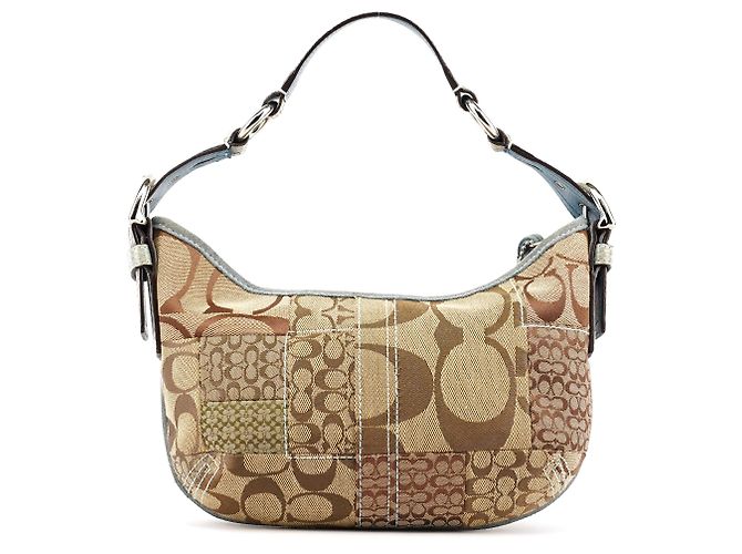 Coach Bolsa de ombro patchwork em python Beige Blue 3680 - vista 3