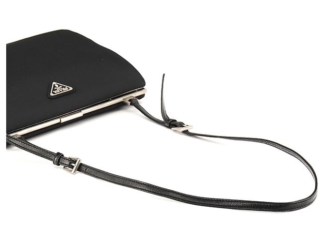 Prada B7052 Black Tessuto Nylon Frame Shoulder Bag - Ansicht 10