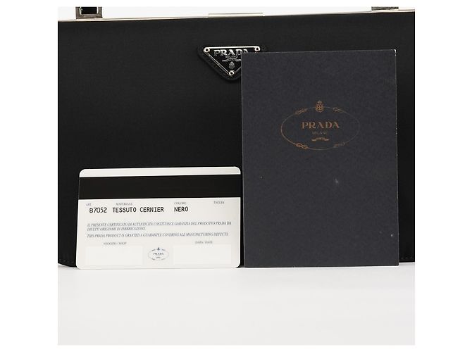 Prada B7052 Black Tessuto Nylon Frame Shoulder Bag - Ansicht 11