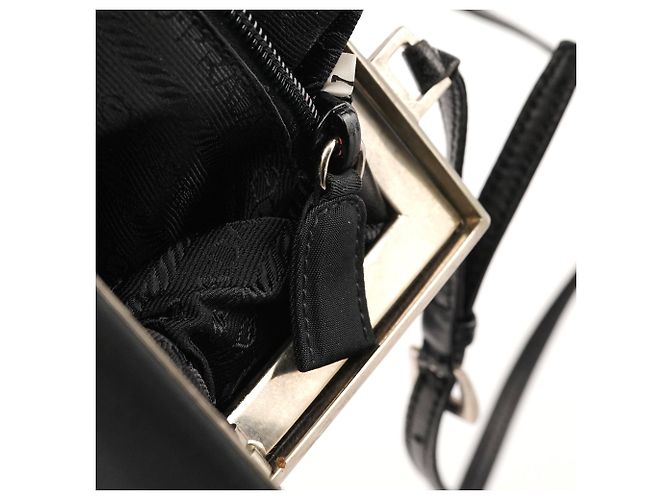 Prada B7052 Black Tessuto Nylon Frame Shoulder Bag - Ansicht 14