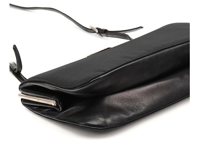Prada B7052 Black Tessuto Nylon Frame Shoulder Bag - Ansicht 8