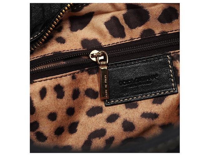 Dolce & Gabbana Borsa Tote in Pelle Nera con Tasche - vista 14