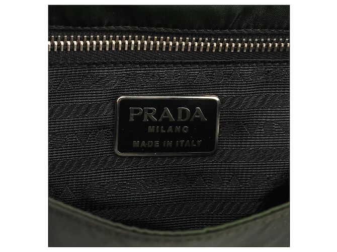 Prada Borsa a tracolla con patta in nylon Tessuto verde - vista 11