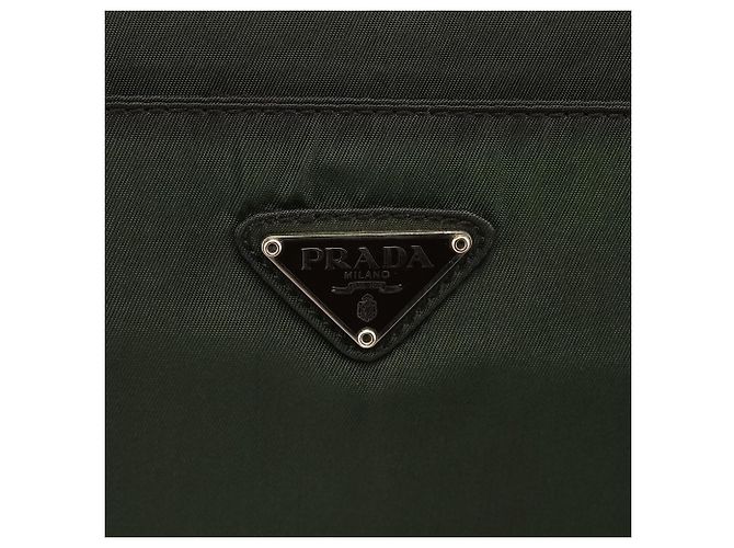 Prada Borsa a tracolla con patta in nylon Tessuto verde - vista 6