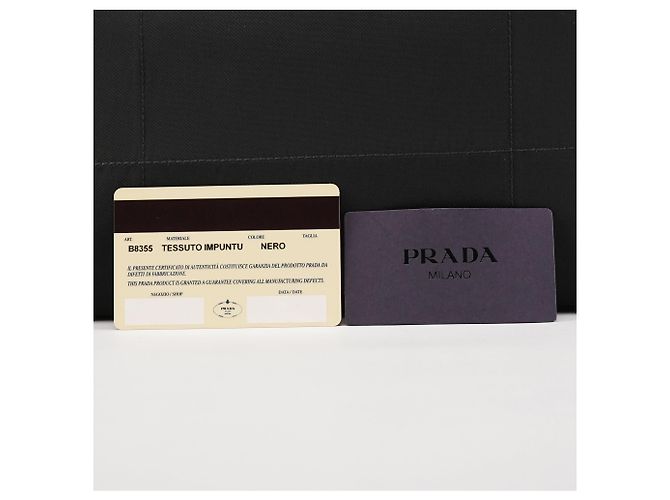 Prada Borsa Tote B8355 Black Tessuto Impuntu Nylon - vista 8