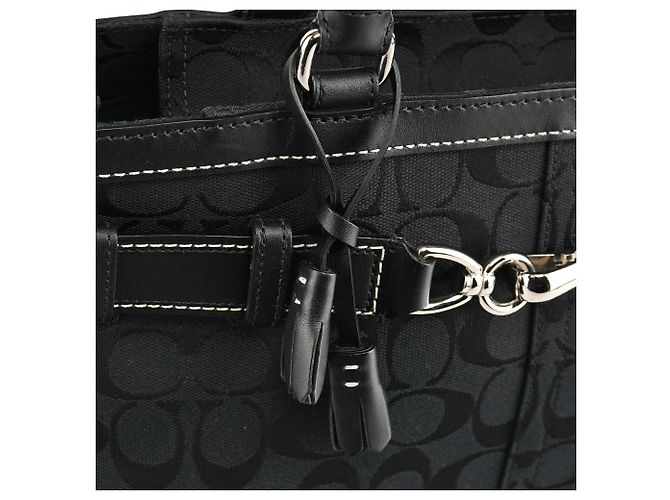 Coach Borsa Tote 8K07 Black Signature Hamptons - vista 7
