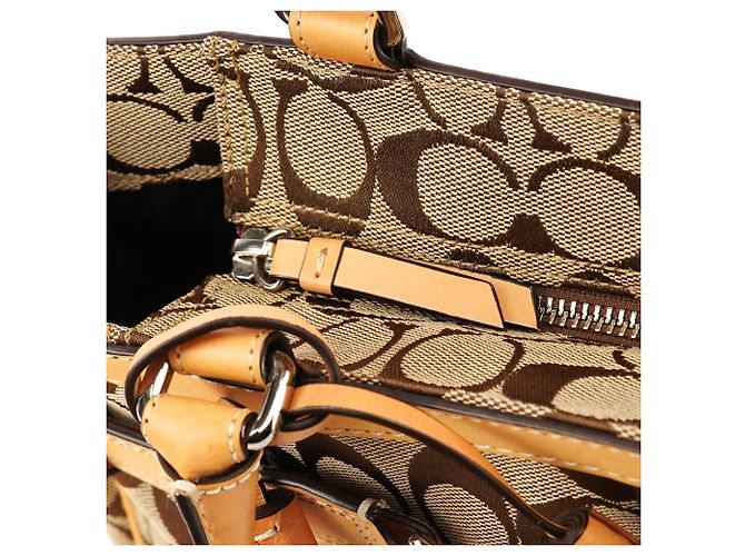 Coach Borsa Tote Hamptons Signature 8K07 Beige Tan - vista 10