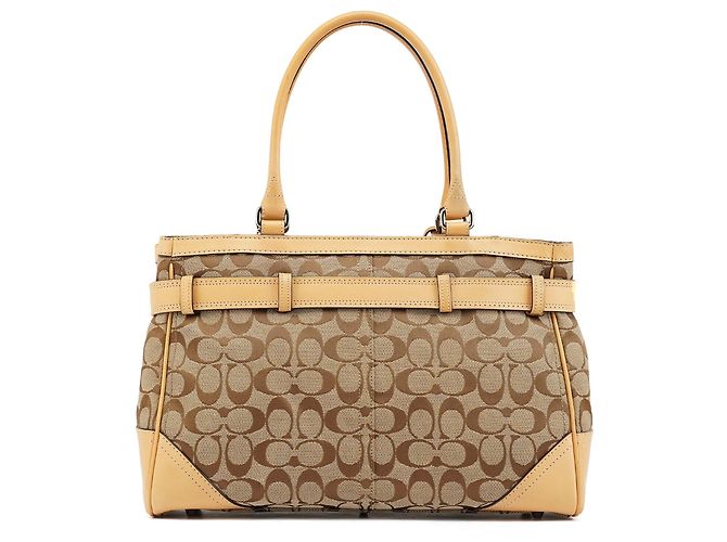 Coach Borsa Tote Hamptons Signature 8K07 Beige Tan - vista 3