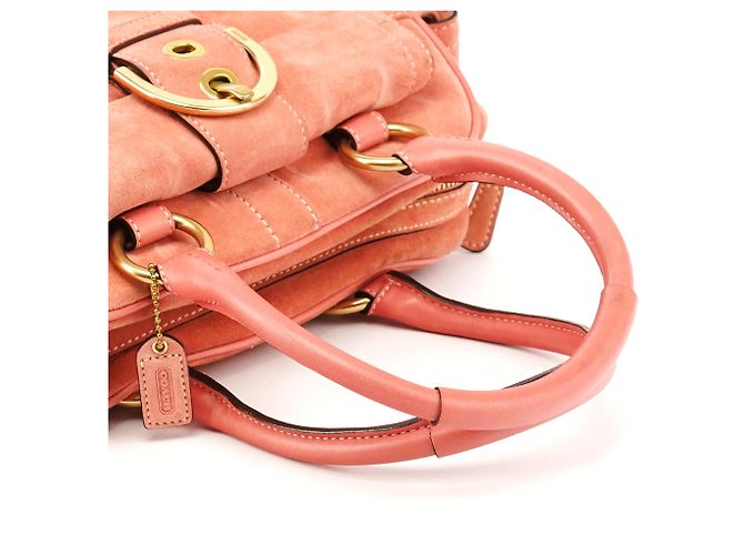 Coach Borsa Bowling Soho in camoscio Salmon Pink 8A23 - vista 11