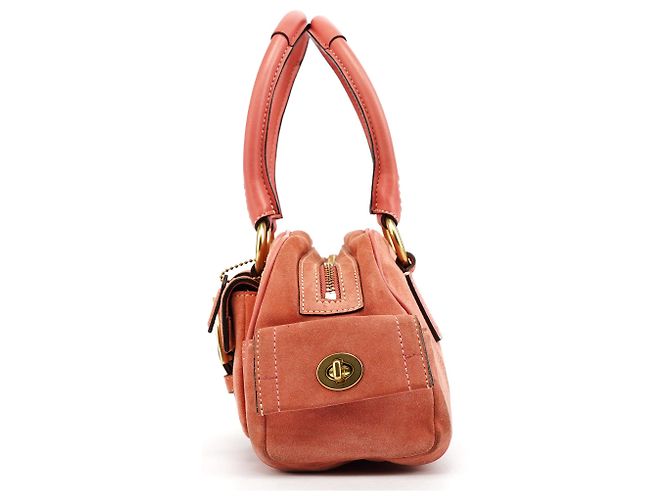 Coach Borsa Bowling Soho in camoscio Salmon Pink 8A23 - vista 2