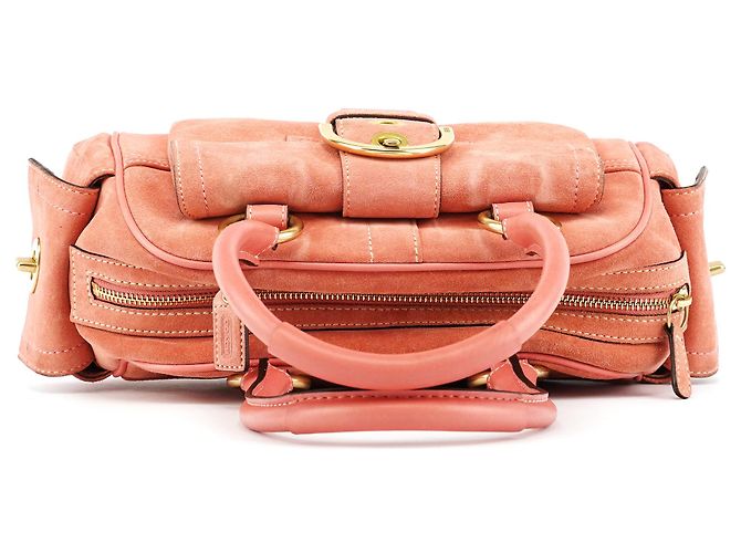 Coach Borsa Bowling Soho in camoscio Salmon Pink 8A23 - vista 4