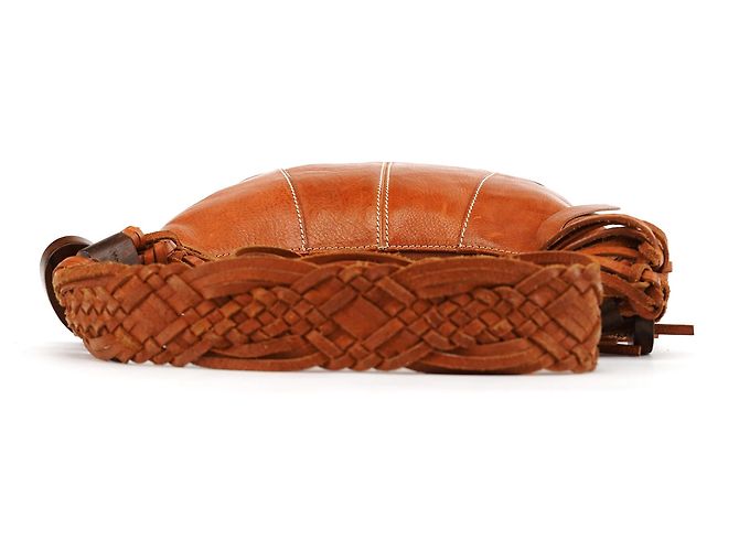 Dolce & Gabbana Borsa a tracolla hobo con frange in pelle marrone - vista 4