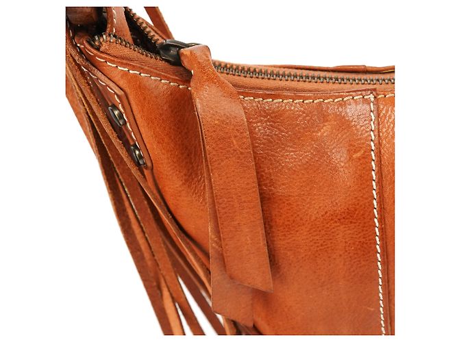 Dolce & Gabbana Borsa a tracolla hobo con frange in pelle marrone - vista 7