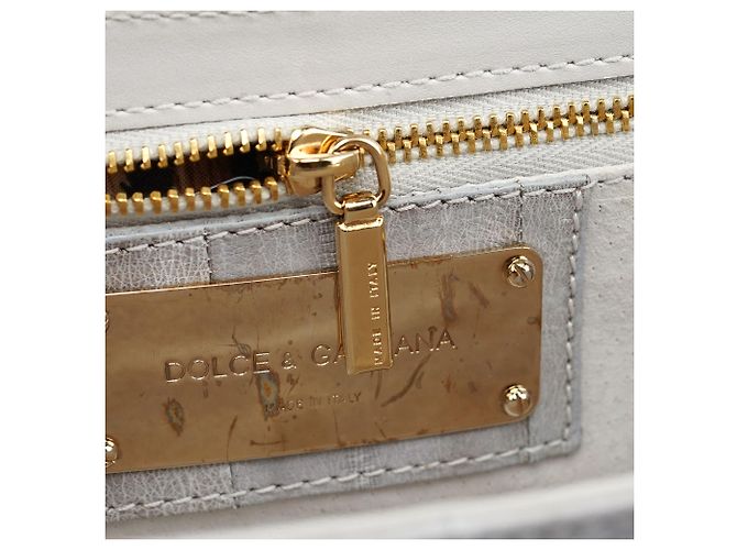 Dolce & Gabbana Borsa a tracolla DG in pelle Grey Gold - vista 13