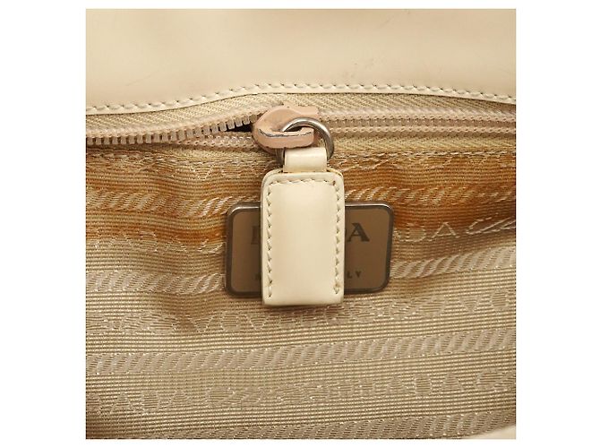 Prada Borsa Tote 1998 Ivory Spazzolato Plex con manici in plastica - vista 10