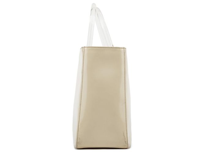 Prada Borsa Tote 1998 Ivory Spazzolato Plex con manici in plastica - vista 2