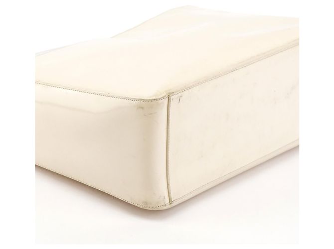 Prada Borsa Tote 1998 Ivory Spazzolato Plex con manici in plastica - vista 5