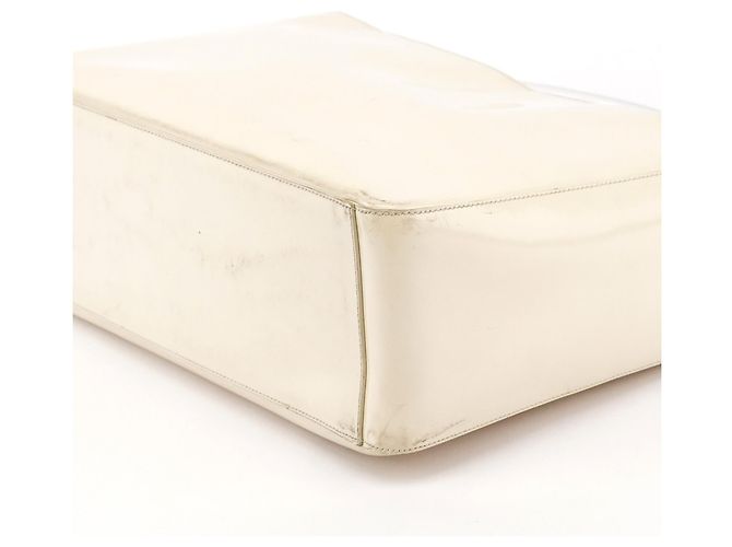 Prada Borsa Tote 1998 Ivory Spazzolato Plex con manici in plastica - vista 6