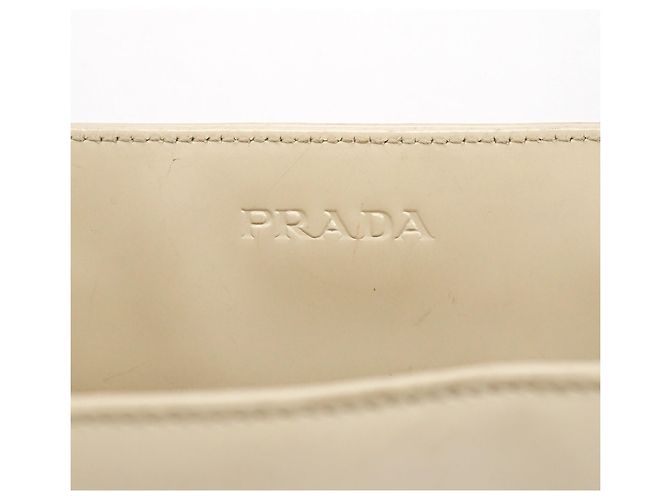 Prada Borsa Tote 1998 Ivory Spazzolato Plex con manici in plastica - vista 8