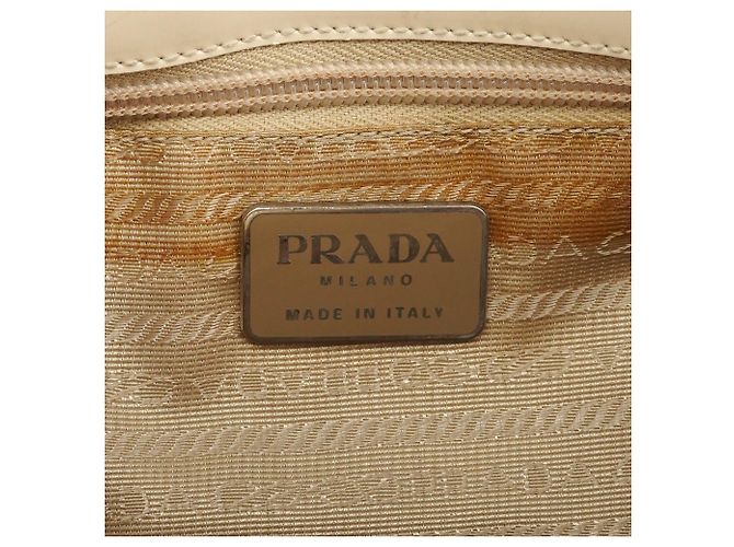 Prada Borsa Tote 1998 Ivory Spazzolato Plex con manici in plastica - vista 9