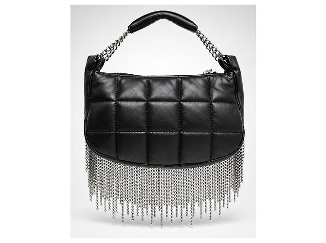 Chanel 02A Mini Borsa in Pelle d'Agnello Matelassé Nera - vista 3